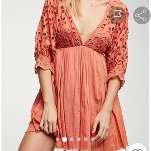 Free People Mini Dress- pumpkin color